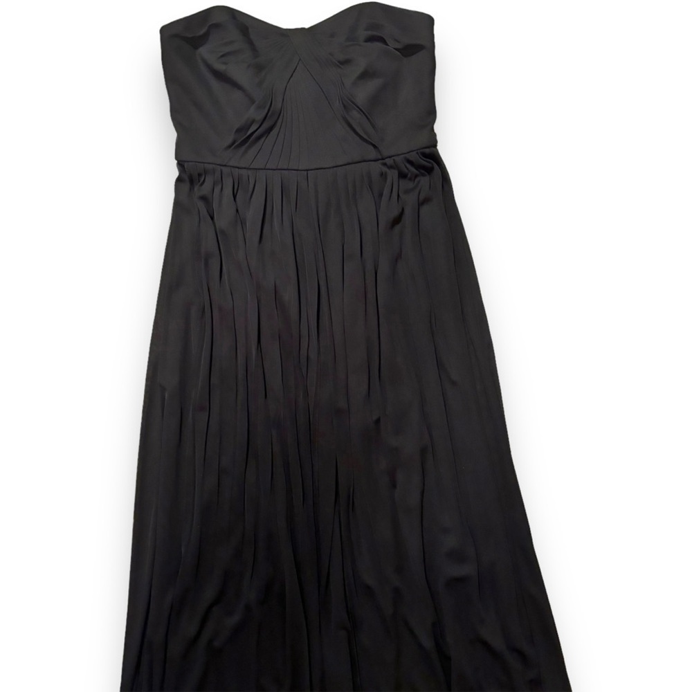 David’s Bridal Elegant Black Strapless Formal Empire Waist Maxi Dress - Picture 9 of 15